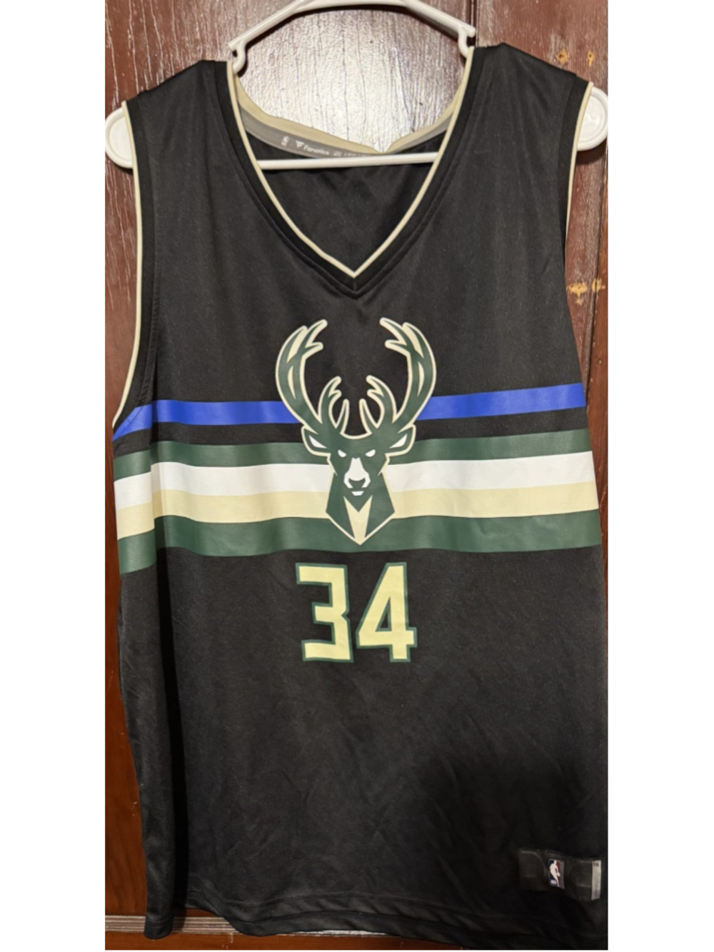 Milwaukee Bucks Giannis Antetokounmpo Fanatics Jersey Black Men Sz XXL